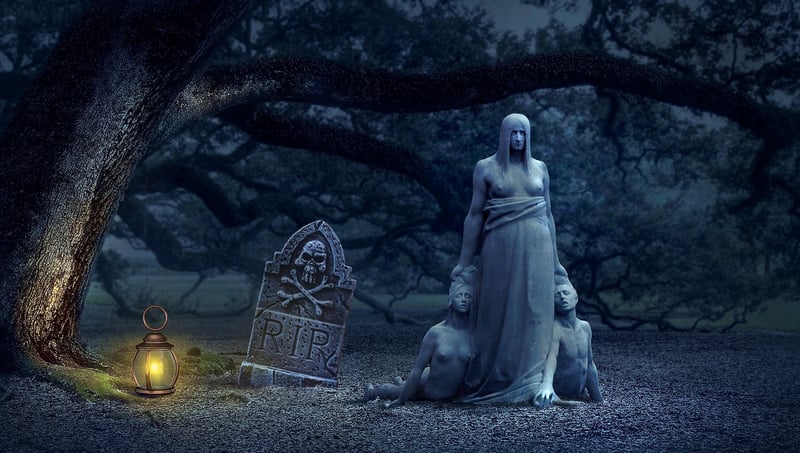 Ghostly Graveyard Scene